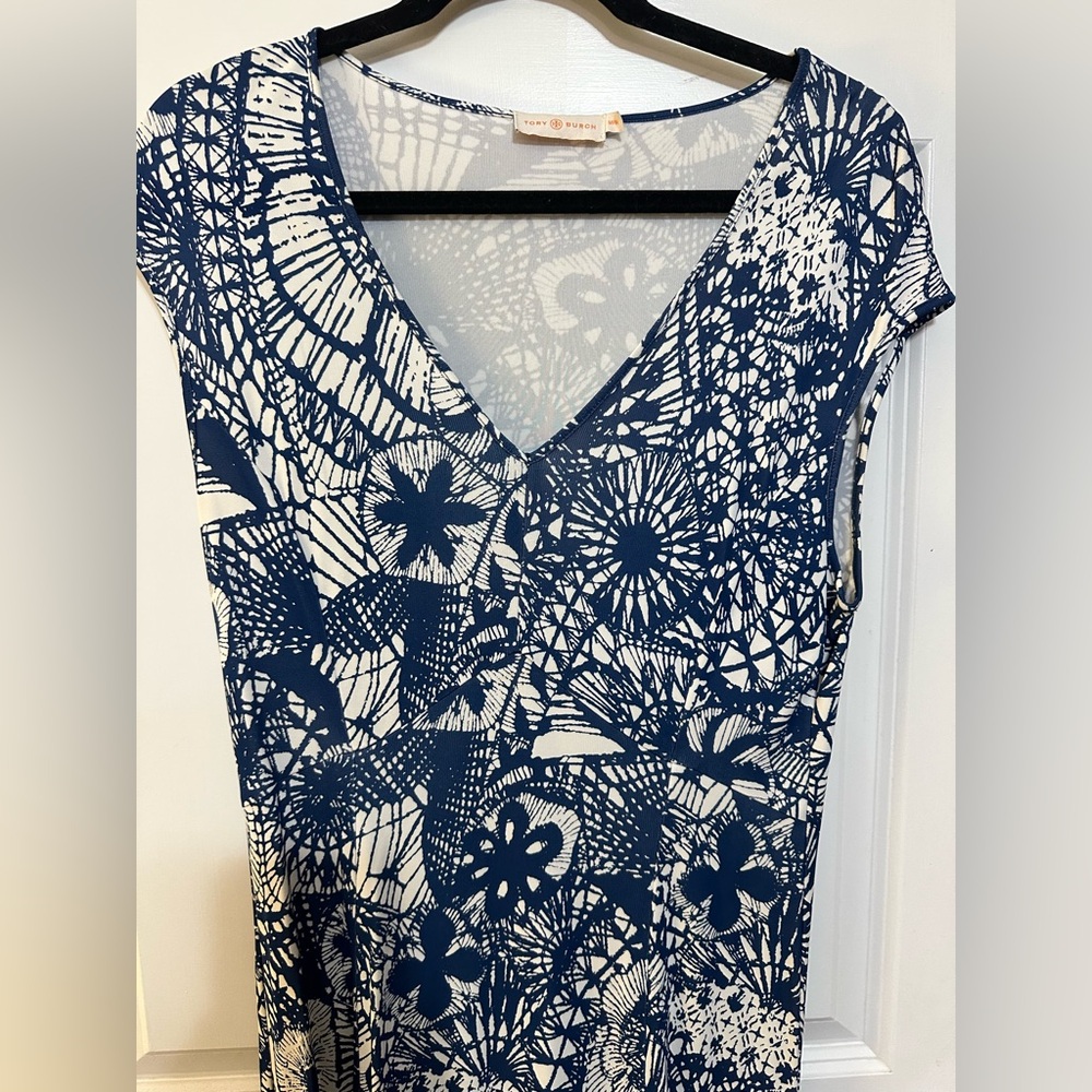 NWOT Tory Burch Navy and White Beachy Dress